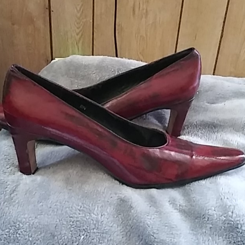 Rust and black heels